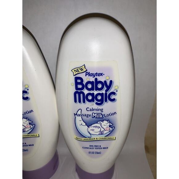 VTG 2001 Playtex Baby Massage Magic Milk Lotion 2X Set 8oz NEW Lavender Chamomil - Picture 2 of 6